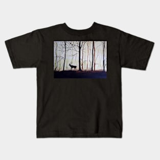Buck in Trees Painting Kids T-Shirt